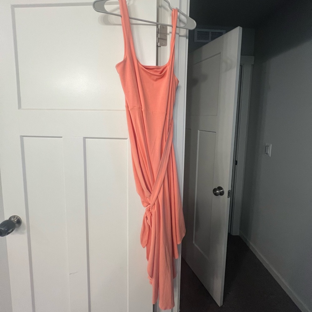 Wilfred coral Saturn midi wrap xl dress aritzia